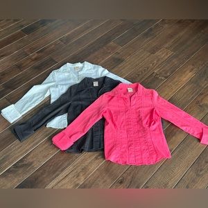 Bundle 3 SEQUIN Beads STRETCH Shirts WOMEN Small